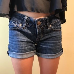 Dark denim shorts from American Eagle, size 0.